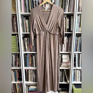 Max Studio Rayon Knit Taupe Maxi Dress L